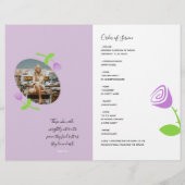 Geliefde Lavendel Roos Herdenkingsdienst Programma Flyer (Achterkant)