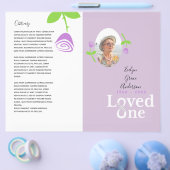 Geliefde Lavendel Roos Herdenkingsdienst Programma Flyer (Enkel)