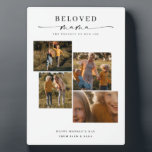 Geliefde Mama Mam Happy Moederdag Fotocollage Fotoplaat<br><div class="desc">De "Geliefde Mama" Fotocollage Plaque is een hommage in afbeelding, waardoor Moederdag een alledaags feest wordt. Deze elegante plaquette is een visuele symfonie van het lachen en de liefde die ze inspireert als moeder, zus, tante of oma. Een perfect cadeau om haar verjaardag of haar eerste Moederdag te herdenken, het...</div>