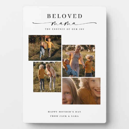 Geliefde Mama Mam Happy Moederdag Fotocollage Fotoplaat (voorkant)