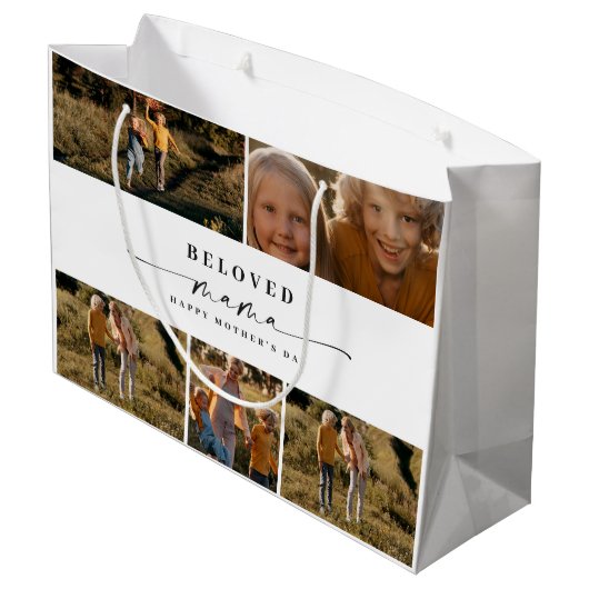 Geliefde Mama Mam Happy Moederdag Fotocollage Groot Cadeauzakje (Achterkant Gekanteld)