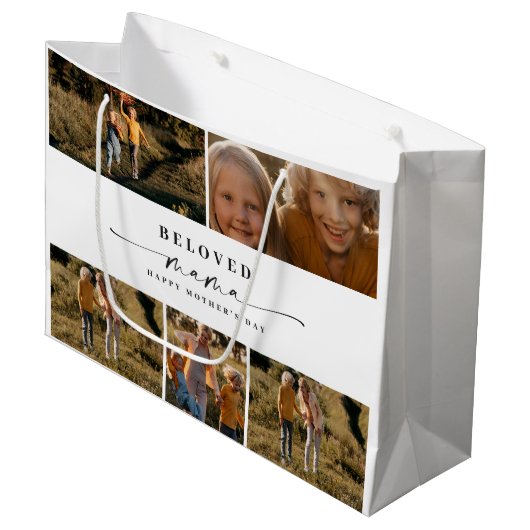 Geliefde Mama Mam Happy Moederdag Fotocollage Groot Cadeauzakje (Voorkant Gekanteld)