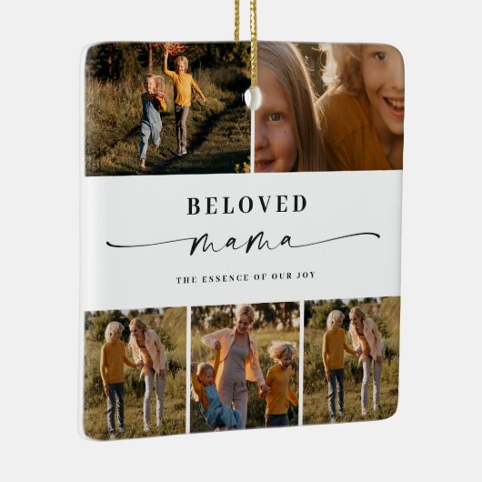 Geliefde Mama Mam Happy Moederdag Fotocollage Keramisch Ornament (Rechts)