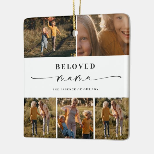 Geliefde Mama Mam Happy Moederdag Fotocollage Keramisch Ornament (Links)