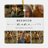 Geliefde Mama Mam Happy Moederdag Fotocollage Keramisch Ornament (Voorkant)