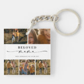 Geliefde Mama Mam Happy Moederdag Fotocollage Sleutelhanger (Achterkant)