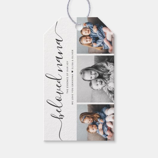 Geliefde Nana oma aangepaste familie foto aandenke Cadeaulabel (Voorkant)