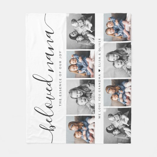 Geliefde Nana oma aangepaste familie foto aandenke Fleece Deken (Voorkant)