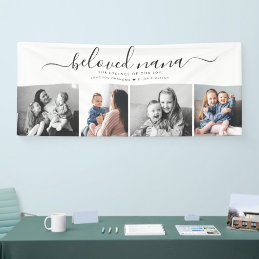 Geliefde Nana oma aangepaste familie foto aandenke Spandoek (Beurs)