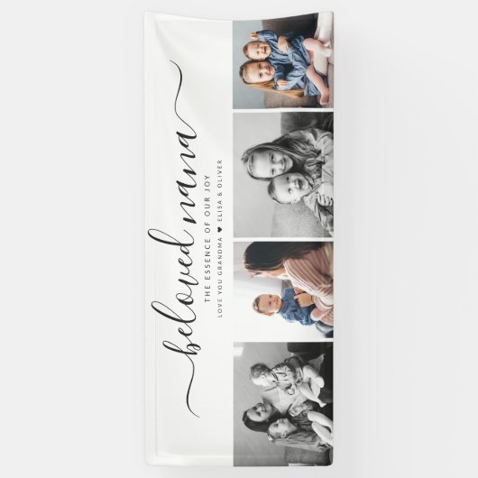 Geliefde Nana oma aangepaste familie foto aandenke Spandoek (Verticaal)
