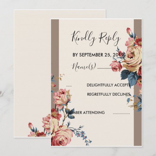 geliefde RSVP Kaart (Voorkant / Achterkant)