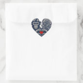 Geliefde steampunk aap met rood hart sticker (Tas)