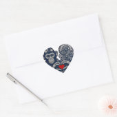Geliefde steampunk aap met rood hart sticker (Envelop)