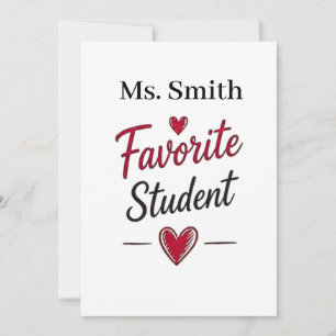 Geliefde Student Gepersonaliseerd Leraar Cadeau Kaart