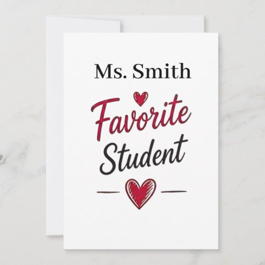 Geliefde Student Gepersonaliseerd Leraar Cadeau Kaart (Voorkant)