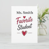 Geliefde Student Gepersonaliseerd Leraar Cadeau Kaart (Staand voorkant)