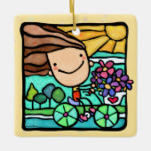  geliefden fietsen met ride Bike Keramisch Ornament (Voorkant)