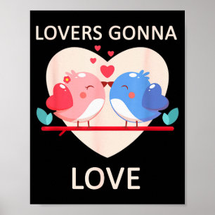 Geliefden Gaan Op Valentijnsdag Liefhebben  Poster