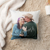 Geliefden Lief Elegant Schrift Foto Naam Kussen (Deken)