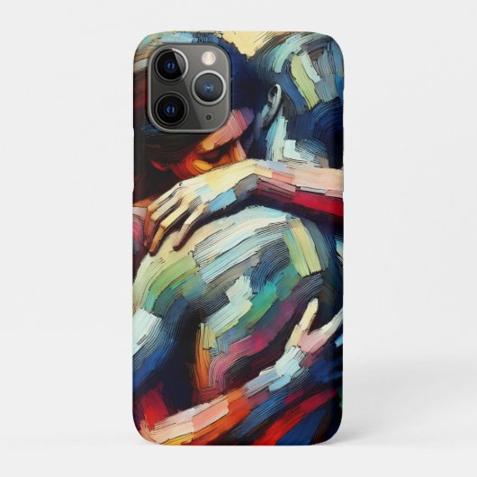 Geliefden omhelzen elkaar in olieverf stijl Case-Mate iPhone case (Achterkant)