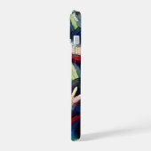 Geliefden omhelzen elkaar in olieverf stijl iPhone 15 case (Linkerkant)