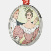 Geliefden onder de maretak metalen ornament (Links)