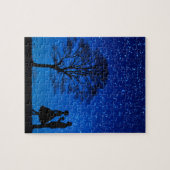 Geliefden onder een volle maan    legpuzzel (Horizontaal)