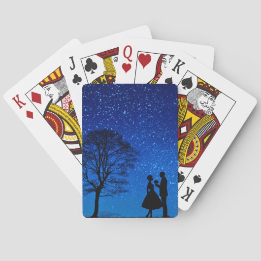 Geliefden onder een volle maan     pokerkaarten (Achterkant)