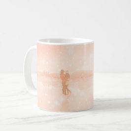 Geliefden op een bevroren vijver koffiemok