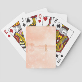 Geliefden op een bevroren vijver pokerkaarten