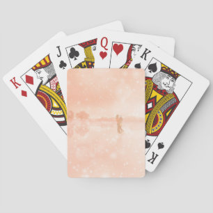Geliefden op een bevroren vijver pokerkaarten