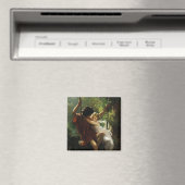 Geliefden op een schommel. Lente van Pierre August Magneet (Insitu (Vaatwasser))