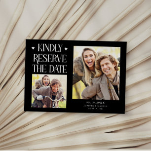 Gelieve 2-Foto Zwarte Trouwdag te Reserveren Save The Date