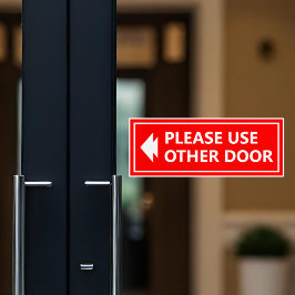 Gelieve Ander Deur Bord Met Pijl Rood Sticker
