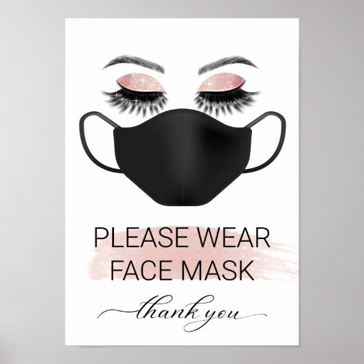 Gelieve de Face Mask Beauty Salon Spa Safety Post  Poster (Voorkant)