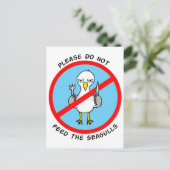 Gelieve de zeegarens niet te voeden briefkaart (Staand voorkant)