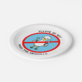 Gelieve de zeegarens niet te voeden papieren bordje (Gekanteld)