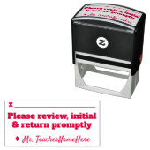 "Gelieve direct review, initiaal en retourneren" + Zelfinktende Stempel (In situ)