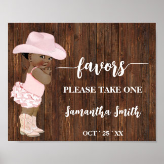 Gelieve een AA Cowgirl Baby shower te nemen Poster