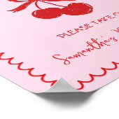 Gelieve een Cherry Bow Vrijgezellenfeest te nemen Poster (Hoek)