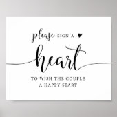 Gelieve een Hart Trouw Gastboek te ondertekenen Poster (Voorkant)