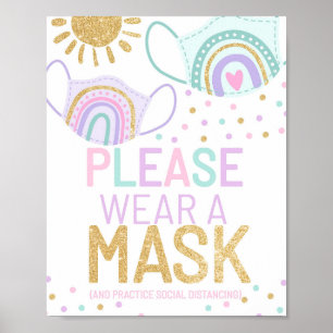 Gelieve een masker te draag poster