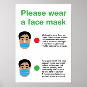 Gelieve een masker te draag poster