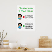 Gelieve een masker te draag poster (Keuken)