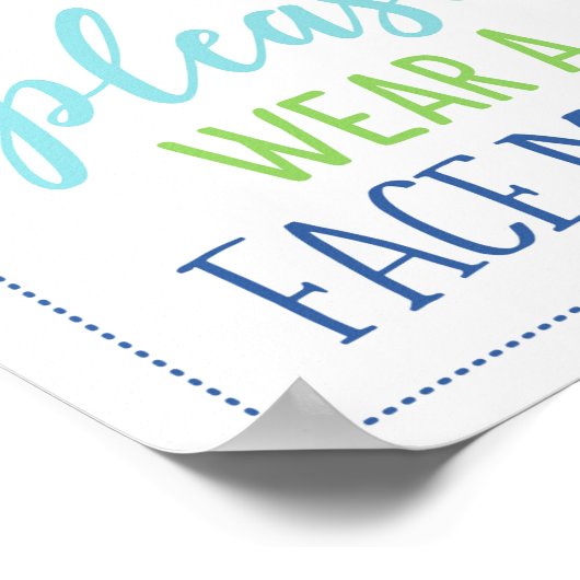 Gelieve een masker te draag poster (Hoek)