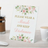 Gelieve een masker te draag reclamebord met voetstuk (Insitu)