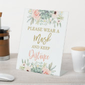 Gelieve een masker te draag reclamebord met voetstuk (Insitu)