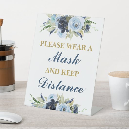 Gelieve een masker te draag reclamebord met voetstuk (Insitu)