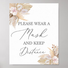 Gelieve een maskerpampas-grasbord te draag poster