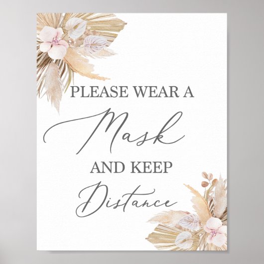 Gelieve een maskerpampas-grasbord te draag poster (Voorkant)